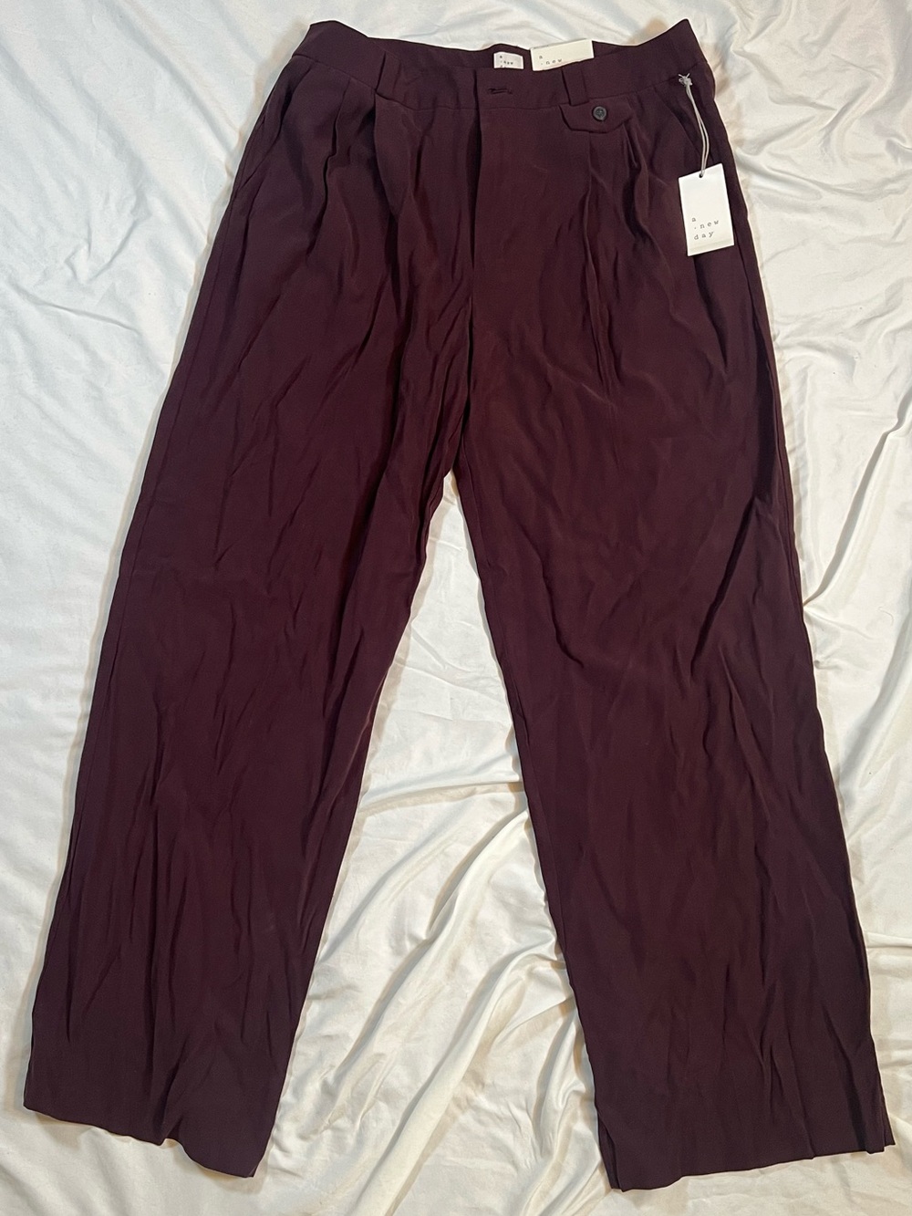 NWT A New Day Maroon Pleated Dress Pants